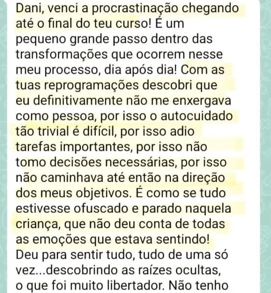 Depoimento real de aluna 2