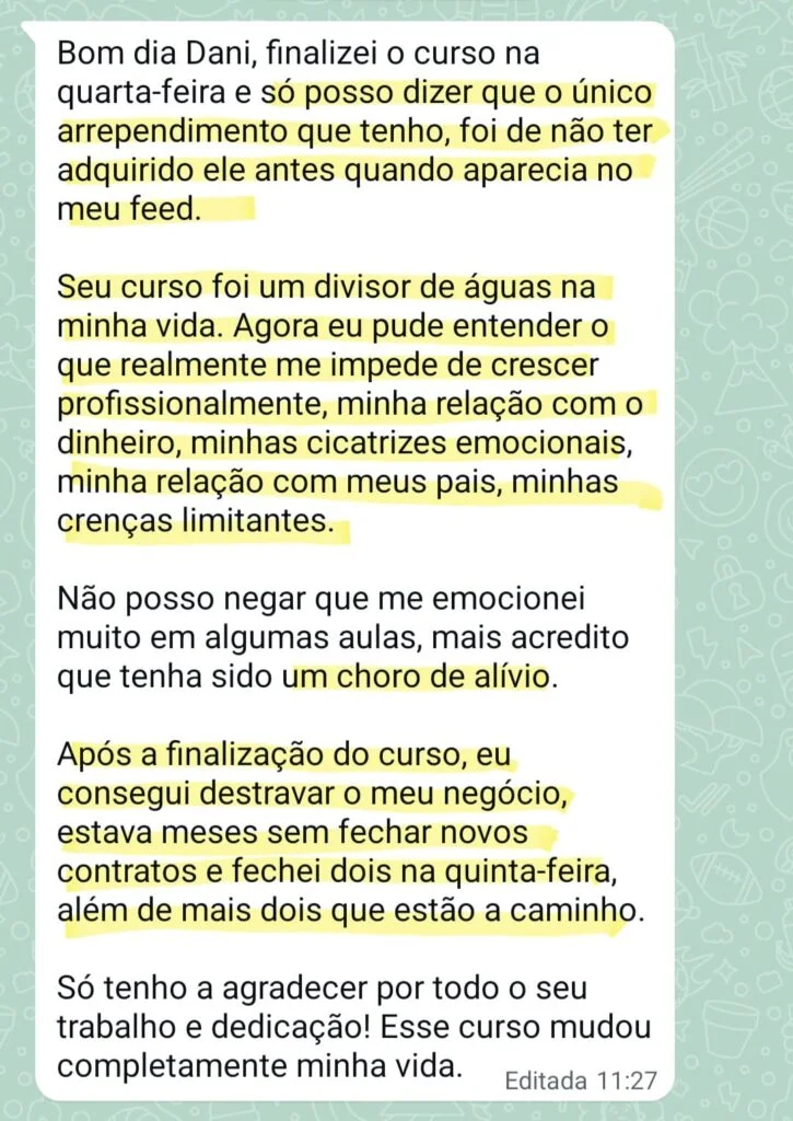 Depoimento real de aluna 3